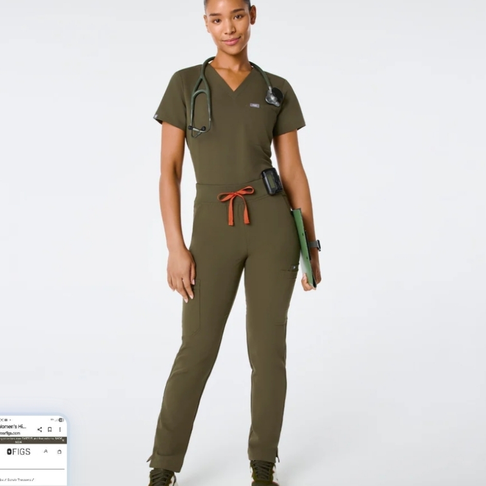 Figs Olive Green Track Pants & Joggers